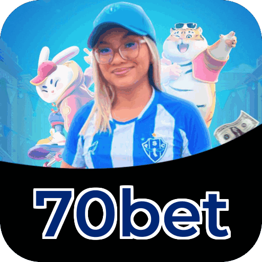 Interface do aplicativo 70bet mostrando jogos disponíveis no iOS e Android